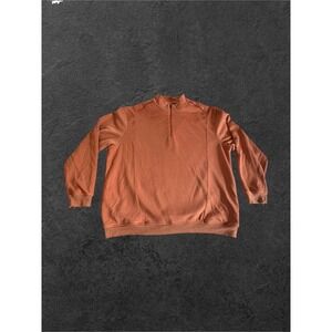 Pro Tour Quarter Zip Pullover Mens XL Muted Orange Waffle Knit BK1179 Long Slv